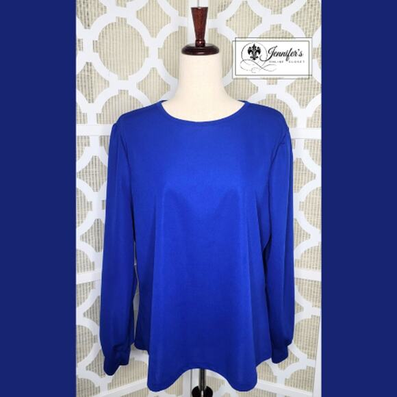 Shein Curve Women's Royal Blue Long Sleeve Blouse Size 2X - Picture 1 of 10